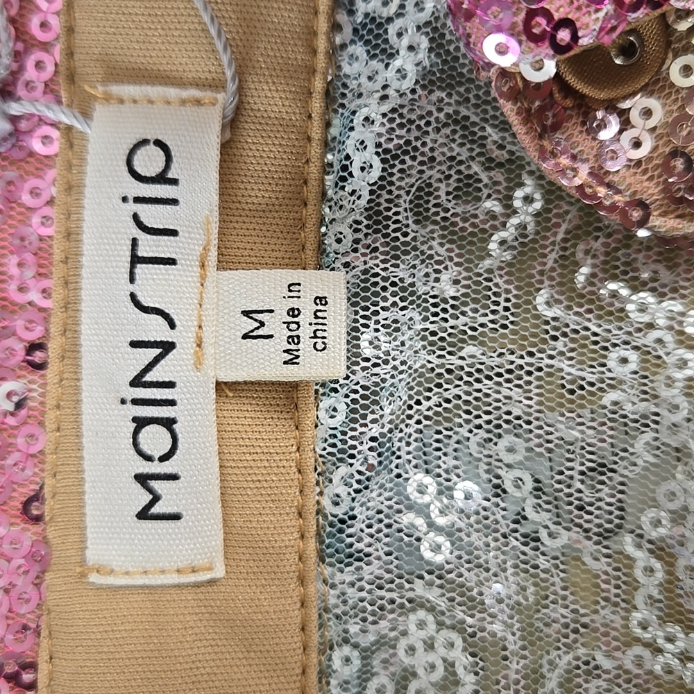 CH8 NWT Main Strip Multicolor Sequin Pantsuit Blouse Flare Leg 2 Pc Sm Md Lg - Picture 10 of 11